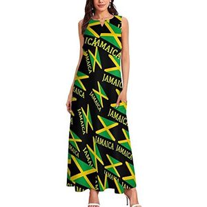 Jamaicaanse vlag dames jurk mouwloze lange maxi-jurk strand swing jurken 3XL
