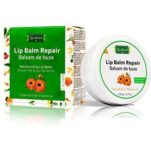 Qualuca Lippenbalsem Repair met calendula & vitamine A, lippenverzorging, voor droge lippen, 20 g
