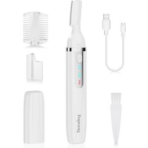 Dapsang Wenkbrauwtrimmer, elektrisch wenkbrauwscheermes voor dames en heren, oplaadbaar pijnloos led-licht, gezichtshaar, scheerapparaat met afspoelbaar mes voor gezicht, lippen, nek, been