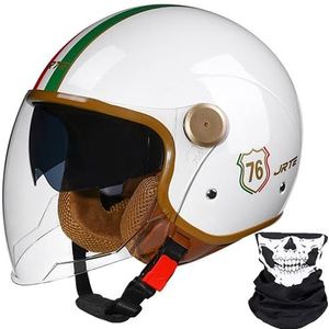 Vespa - Retro 3/4 Open Face Motorhelm - ECE/DOT Goedgekeurd - Voor Mannen en Vrouwen