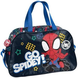 Spidey Spiderman handtas sporttas trainingstas schoudertas tas reistas sporttas incl. lichtgevende hanger, Meerkleurig, Medium, Sporttas