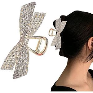 Haarkaakclips | 3D vlinders vormige haarspeldjes voor dik haar 4,52 inch - Pearl Hair Claw Clips voor dames meisjes, antislip haarstylingaccessoires voor dun haar Yanquan