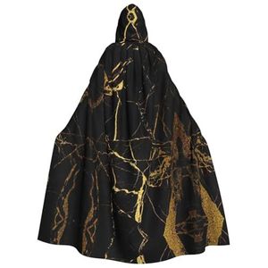 FRGMNT 3D Stijlvolle Gouden Marmering Textuur Print Vrouwen Hooded Mantel, Carnaval Cape, Volwassenen Hooded Mantel Cape, voor Halloween Cosplay Kostuums
