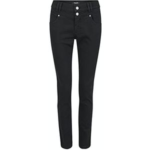 Angels Dames Jeans 'Skinny Button' met dubbele knoopsluiting, zwart, 40W x 32L