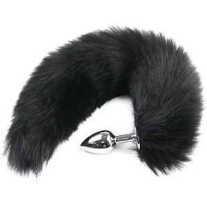 Rxuaw Pluche kattenoor haarband Namaakbont haarband met staart Cosplay anale plug voor Cosplay Halloween-feestkostuum