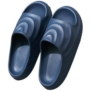 Non-slip Bathroom Slippers,Soft Slippers,Indoor and Outdoor Platform Pool Slippers Shower Slippers (Color : Navy blue, Size : 42)