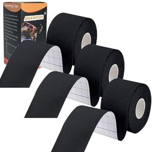 ANAMPION 3 Rollen Kinesiologie Tape,5mX5cm Kinesiotape,Profi Physio Tape Sporttape,Elastisch,Latexvrij (Zwart)