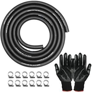 GAMPRO Brandstofslangkit, 3 m Ø 10 mm, nitrilrubber, dieselslang, sterke corrosiebestendigheid, olieslang met 6 stuks slangklemmen, motorfiets, scooter