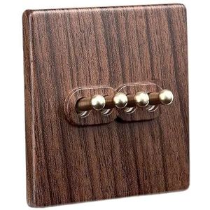 Wandschakelaar, bedieningsschakelaar 110-250V antieke wandlichtschakelaar tuimelschakelaar kunststof houtnerf paneel retro handgemaakte schakelaar for Livi