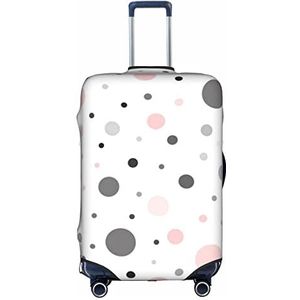 IguaTu Roze grijs wit modern polkadot patroon bagage cover, trolley koffer beschermende elastische hoes, anti-kras bagagehoes, past 45-70 cm bagage, Wit, XL