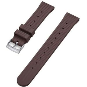 Waffle FKM Horlogeband 20mm 22mm Snel los te maken Fluoro Rubber Waffle Horlogeband Geschikt for Traditioneel Duikhorloge(Brown Silver,22mm)