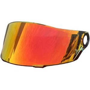Motorhelm vizier lens, Helmvizier, motorhelmvizier for LS2 FF358 FF396 helmlens windscherm gezichtsscherm uv-bescherming (goud)(Revo Deep Red)