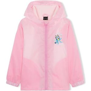 BlueY Regenjas voor meisjes, fleece gevoerde regenjas voor kinderen, regenkleding met capuchon, waterdicht, roze, 4-5 Jaar
