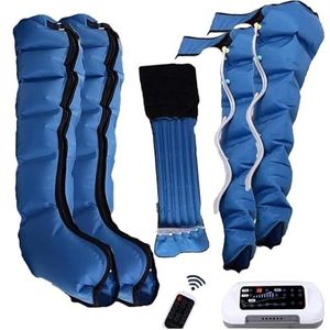 Elektrisch Compressieapparaat voor Benen - 6-Zone Lymfedrainage met Luchtmassage, Vermindert Zware Benen en Verbetering Bloedcirculatie (Blauw)