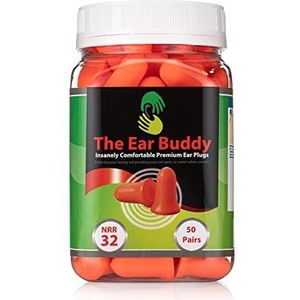 The Ear Buddy Premium zachte schuimrubberen oordopjes, NRR 32 decibel, 50 paar van The Ear Buddy