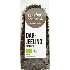 FRUTEG Organic Darjeeling Second Flush 100G | Loser Organic Darjeeling thee FTGFOP1 uit India - Finest Bladkwaliteit | Organische zwarte thee met full-bodied aroma | Zwarte thee bio kavels 100 g