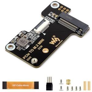 PCIe naar M.2 Mini Adapter Board compatibel met Raspberry Pi 5, ondersteunt NVMe Protocol 2230/2242 M.2 SSD, voor Raspberry Pi 5 NVMe HAT