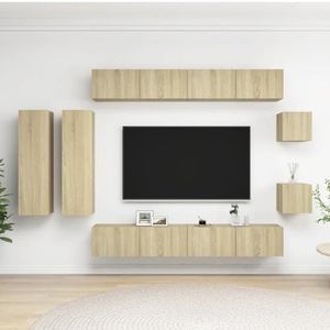 DIGBYS Meubels-sets-8-delige tv-kast Set Sonoma eiken ontworpen hout