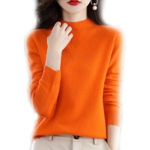 BAWUTZ kasjmier trui voor vrouwen, 100% trui basic losse coltrui blouse tops, opstaande kraag gebreide trui lange mouwen coltrui