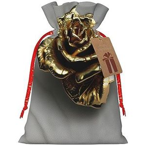Gouden Rose Jute Trekkoord Gift Bags-Voor Kerstmis, Verjaardag En Verjaardag Vieringen