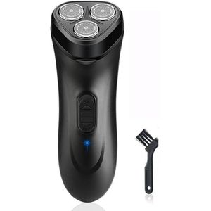 Elektrisch scheerapparaat， Elektrisch scheerapparaat, scheerapparaat for mannen, gezichtstrimmer, nat-droog, waterdicht, afwasbaar, roterend scheerapparaat.(Black)