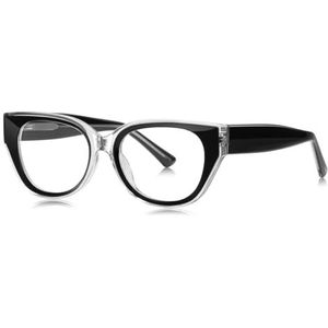 Kat Oogbril Anti-Blauw Licht TR90 Dik Frame Vierkant Mannen Vrouwen Bril Frame Mode, Black Clear Frame