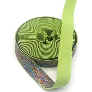 Glitter rubberen elastische band 25 mm kleurrijke streep singels tailleband DIY handgemaakte naaien hoofdtooi kleding tas accessoires-groen-25mm-1M