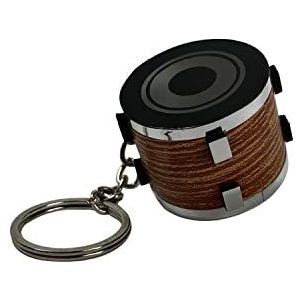 FTWdesign Snare Drum sleutelhanger in houtlook - trommel sleutelring sleutel ring
