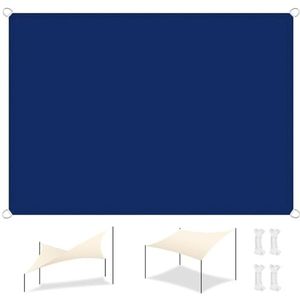 Zonweringsnet Rechthoekig 1.8 x 9 m,Waterdicht Zonwering met Uv-Bescherming, Weerbestendig, Zonnezeil Zonnescherm Windscherm,Voor Buiten, Balkon, Tuin, Terras, Marineblauw