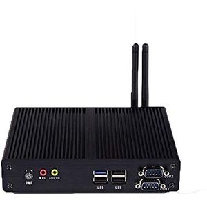 Celeron J1900 Quad core 2.4 GHz Mini Box PC Fanless PC Nano PC htpc met 2G RAM 60G SSD Ondersteuning Linux/windows USB3.0 HDMI VGA Dual NIC 2*Lan 2* COM Wifi inbegrepen, Aluminium shell, HD 1080P