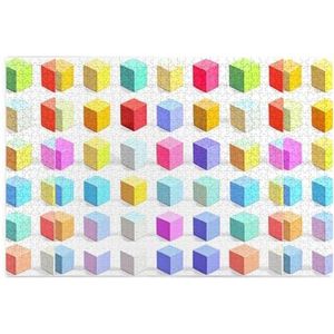 Kleurrijke kubussen creatieve puzzelkunst, 1000 stuks gepersonaliseerde fotopuzzels, veilig en milieuvriendelijk hout, een goede keuze voor geschenken