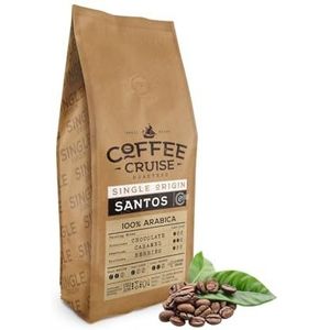 COFFEE CRUISE Santos Koffiebonen 1kg - Medium Branding - Aroma Karamel - Voor Alle Koffiemachines - 100% Arabica