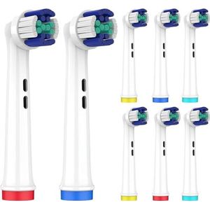 Perfekto24 Opsteekborstels compatibel met Oral B tandenborstels (8 stuks) - Tandenborstelopzetstukken voor een uitstekende tandenborstelervaring - Geschikt voor Oral B Precision Clean-modellen
