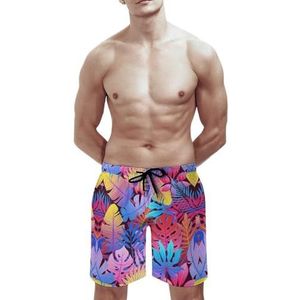 SANYJRV Sneldrogende ademende zwembroek voor mannen, Hawaii Beach Casual Sport Shorts, Elastische Trekkoord Korte Broek, Kleur 3, S