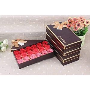 18 stuks zeep roos bloem boeket cadeau - geconserveerde roos geurende badzeep roos in geschenkdoos, cadeau voor verjaardag/verjaardag/bruiloft/Valentijnsdag