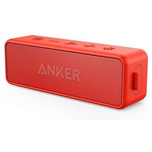 Anker - SoundCore 2 - Bluetooth-luidspreker - Rood - 24-uurs Accu - IPX7 Waterbescherming