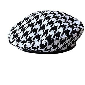 XueXian dames dames geruite cheques katoen baret bonie platte top