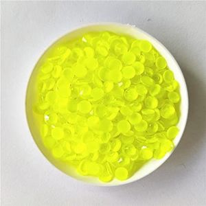Glas Noctilucent Fluorescentie Crystal Neon Niet Hot Fix Steentjes FlatBack Strass Stof Kledingstuk Nail Art Decoraties-Citrien, ss6 1440 stks