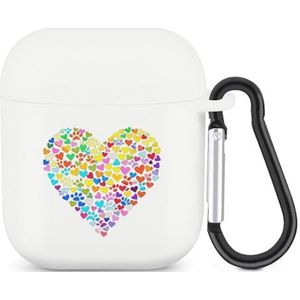 Kleurrijke Liefde Hond Poot Hart Leuke Case voor AirPods 2 & 1 Schokbestendige Beschermende Hoofdtelefoon Gevallen Cover Met Sleutelhanger Voor Mannen Vrouwen