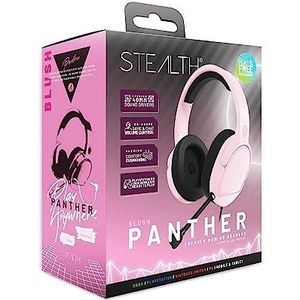 STEALTH PANTHER Blush - Over Ear Gaming Headset PS4/PS5, XBOX, Switch, PC met flexibele microfoon, 3,5 mm aansluiting, 1,5 m kabel, lichtgewicht, comfortabel en duurzaam