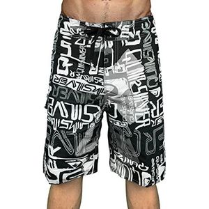 Zwemshort voor heren, herenzwembroek, casual kleurrijke zwemshort, knielengte, lang, sneldrogend, boardshorts met mesh-voering, verstelbaar trekkoord, zwembroek voor heren, L