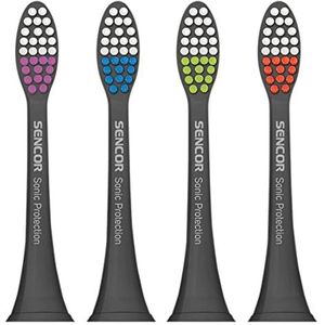 Sonic Sox tandenborstelkoppen, 4-delig, zwart