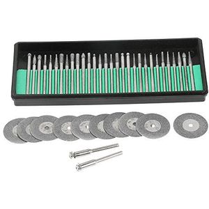 Lsaardth Diamond Bur Saw-30 stuks Diamond Burs + 10 stuks zaagbladen snijschijven + 2 stuks doornen gereedschap accessoires