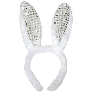 Petitebelle Hoofdband Custome Kleding Accessoire (Zilveren Pailletten Bunny Ear)