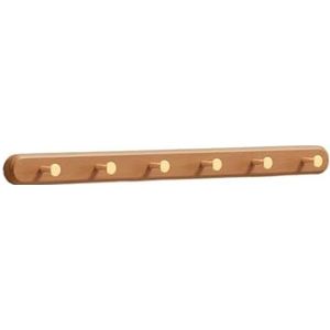 kapstokhaken voor aan de muur Massief houten messing kledinghaak, entreefoyer kleerhanger, hoedkleerhaak, wandmontage, toegangsdeur haken om op te hangen(Brown,XL)