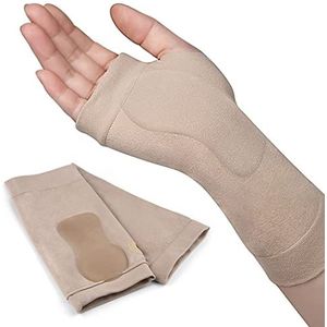 Polsbrace, 1 paar polscompressiehandschoenen Polssteunmouwen met zachte SEBS-pads, vingerloze artritishandschoenen, ademende polsduimsteunbeugel voor carpaal tunnel en polspijnverlichting