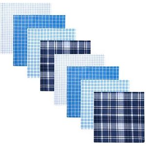 Retreez 8 stuks puur katoen gemengde zakdoeken voor heren cadeauset, Gemengde set 004, Eén maat