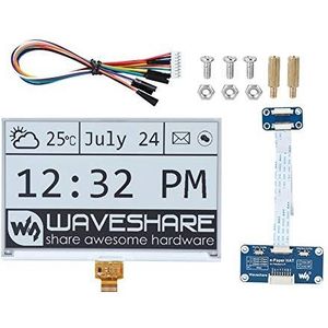 Exliy 7,5-inch E-papier-display HAT-module 640 x 384 E-Ink-papierscherm voor 2B 3B 3B + Zero W, SPI-interface