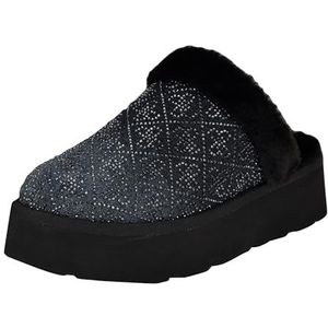 GUESS Danikas Slipper voor dames, Zwarte Denim Strass Logo 002, 9 UK