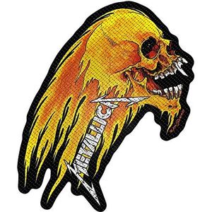 Metallica Patch Flaming Skull Band Logo nieuw Officieel woven sew on